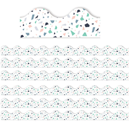 Simply Sassy White Terrazzo Deco Trim&reg;, 37 Feet Per Pack, 6 Packs