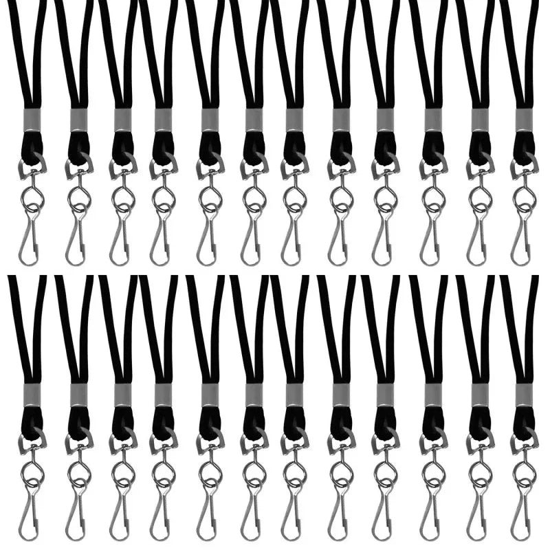 Standard Lanyard, Black, Swivel Hook, Pack of 24