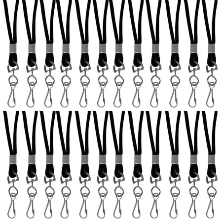 Standard Lanyard, Black, Swivel Hook, Pack of 24