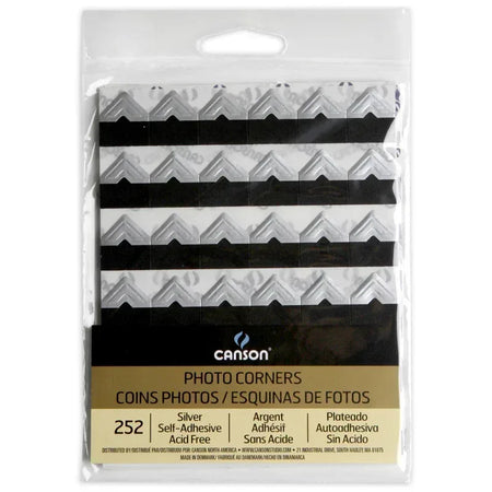 Canson Self Adhesive Photo Corners, Silver, 252 Piece, 1 Count