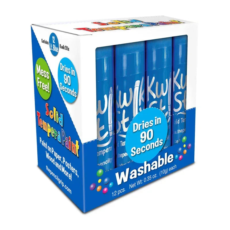 Solid Tempera Paint Sticks, Single Color Pack, Light Blue, Pack of 12