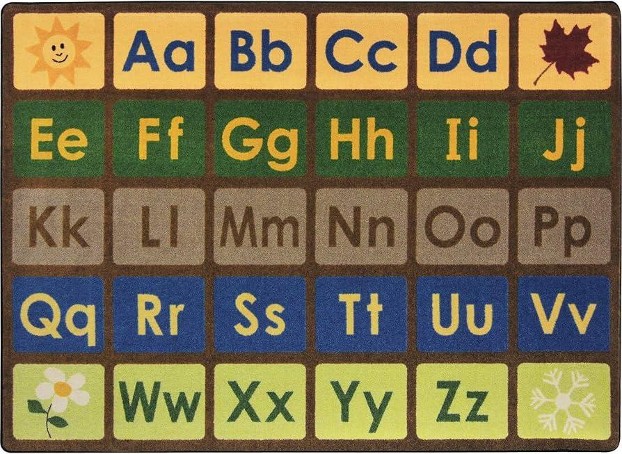 Any Day Alphabet™ Rug- Earthtone, 7'8" x 10'9"	Rectangle