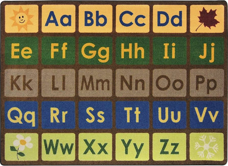 Any Day Alphabet™ Rug- Earthtone, 7'8" x 10'9" Rectangle