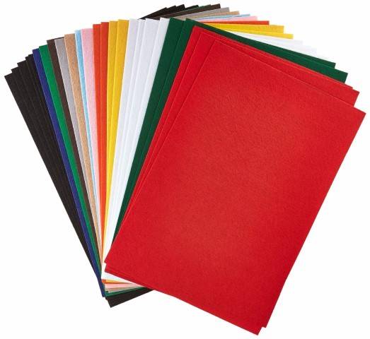 9" x 12" Stiffened Felt Sheets, Assorted Colors 10 Sheets