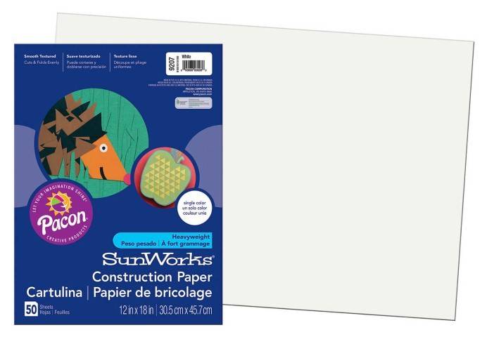 Pacon Construction Paper 12" x 18" 50 Sheets Per Pack