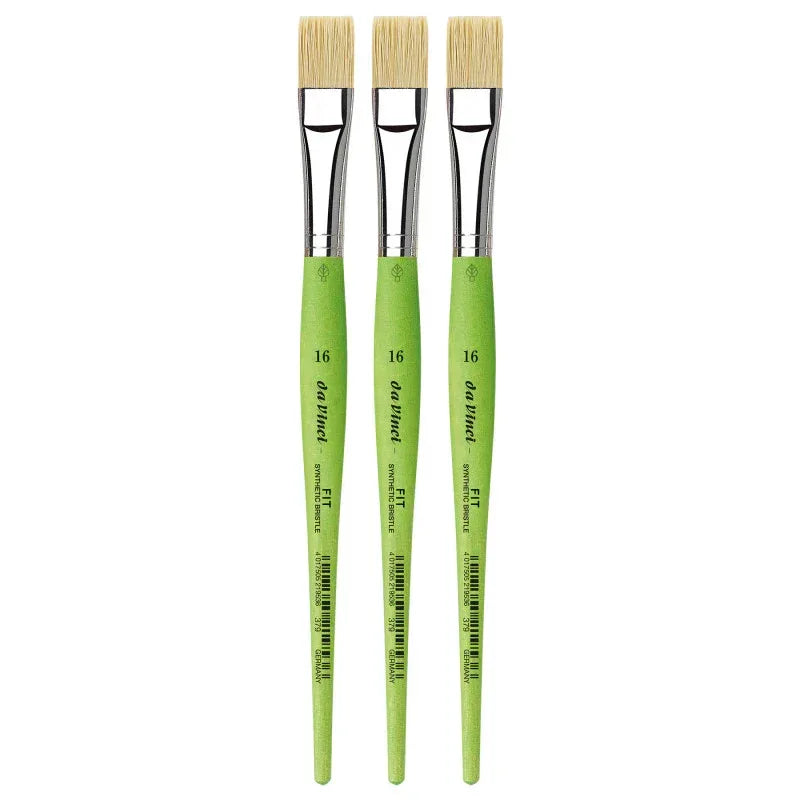 FIT Synthetics Student Brush, Synthetic, Acrylic & Oil, Flat, Series 379, Size 16, Pack of 3