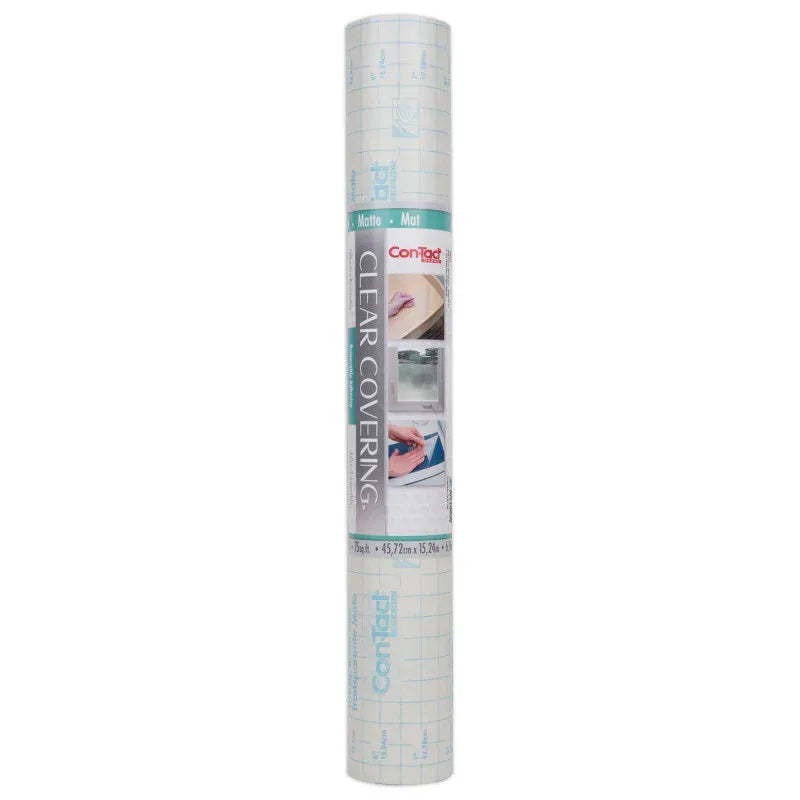 Clear Cover&trade; Adhesive Covering, Clear, 18" x 50 ft, Matte