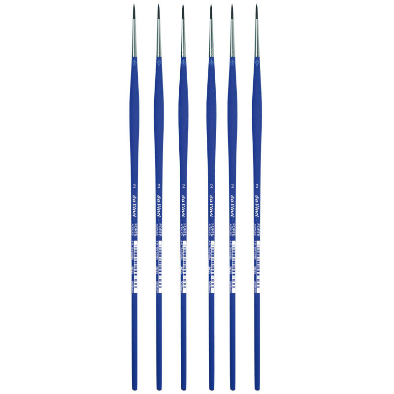FORTE-Acrylics Student Brush, Synthetic, Acrylic & Oil, Round, Series 8630, Size 2, Pack of 6