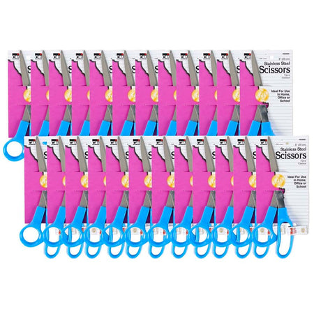Stainless Steel Scissors, 8", Pack of 24