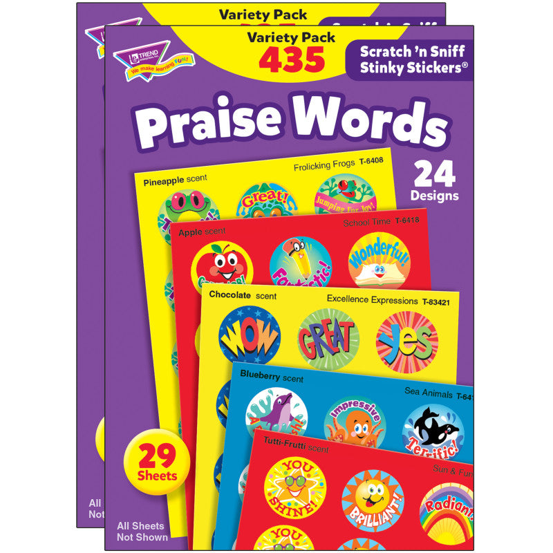 Praise Words Stinky Stickers&reg; Variety Pack, 435 Per Pack, 2 Packs