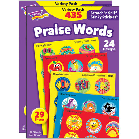 Praise Words Stinky Stickers&reg; Variety Pack, 435 Per Pack, 2 Packs