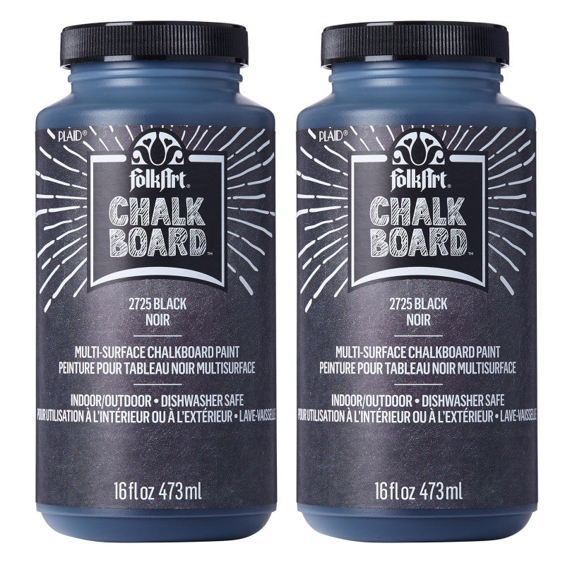 Chalkboard Paint, 16oz., Black, Pack of 2