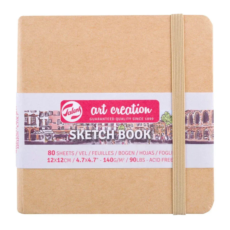 Sketchbook, 80 Sheets, 90lbs, Kraft Cover, 4.7" x 4.7"
