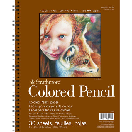 400 Series Color Pencil Pad, Wire Binding, 30 Sheet, 9x12 inch, 1 Count