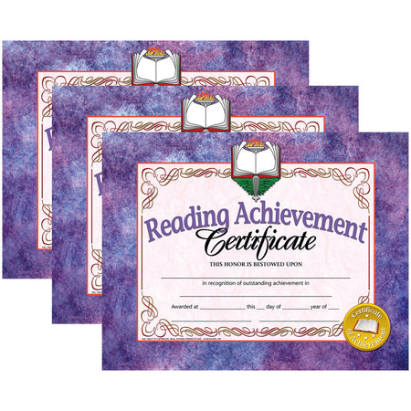 Reading Achievement Certificate, 30 Per Pack, 3 Packs