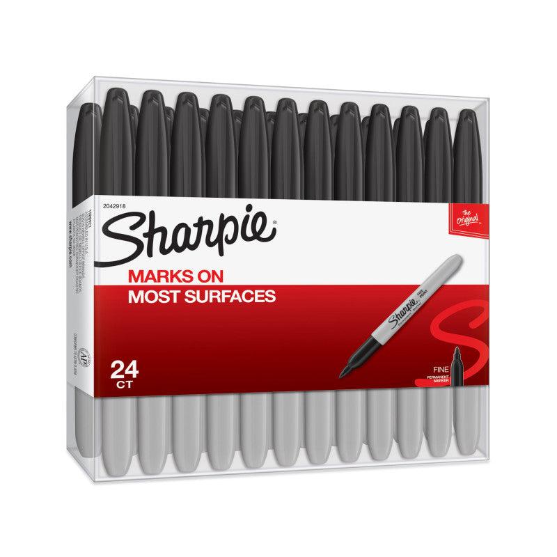 SharpieÂ® Permanent Markers, Fine Point, Black, 24 Count