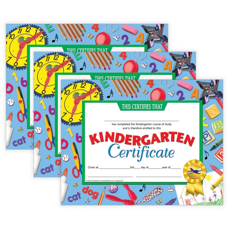 Kindergarten Certificate, 8.5" x 11", 30 Per Pack, 3 Packs