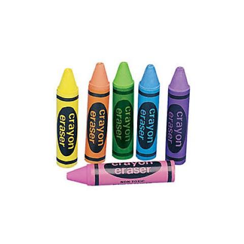 Rubber Crayon Erasers - 2 1/2" - 72/pkg.