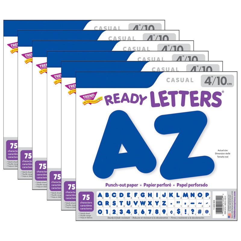 Royal Blue 4" Casual Uppercase Ready Letters&reg;, 6 Packs