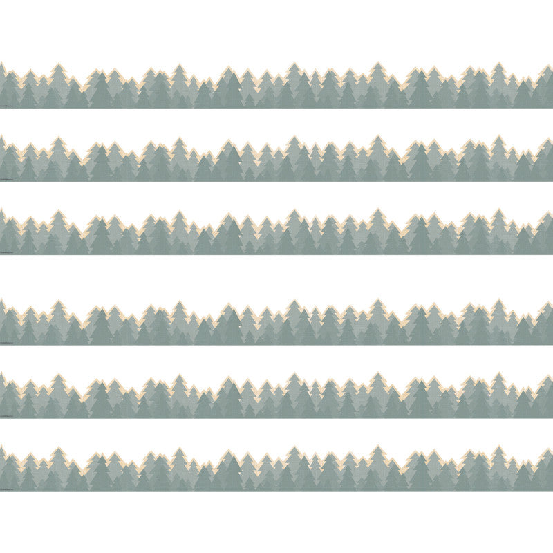 Moving Mountains Road Trip Trees Die-Cut Border Trim, 35 Feet Per Pack, 6 Packs