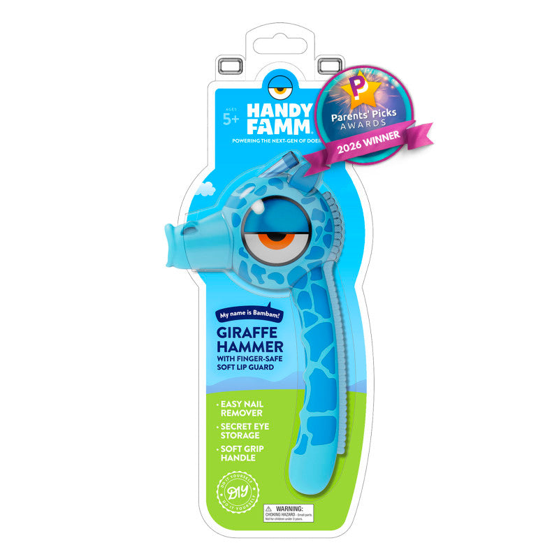 Bambam the Giraffeâ¢ Blue Kids Hammer â Real Metal Hammer for Kids, STEM Learning Tool for DIY Projects