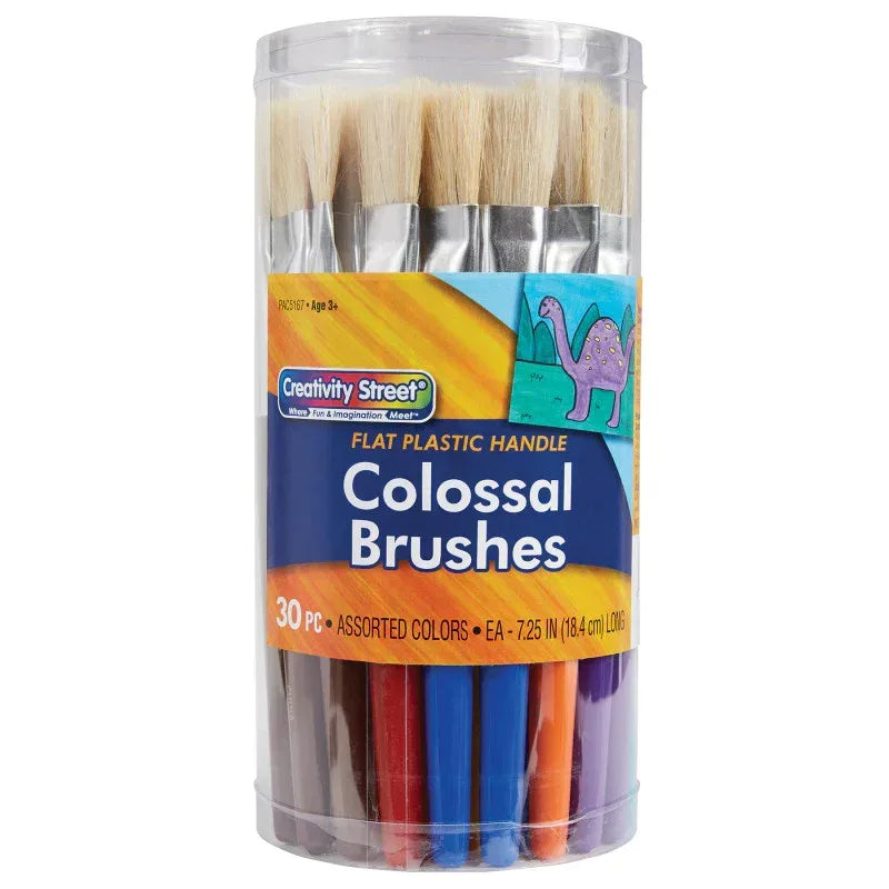 Colossal Brushes, Flat, Assorted Colors, 7.25" Long, 30 Brushes, (PACAC5167)
