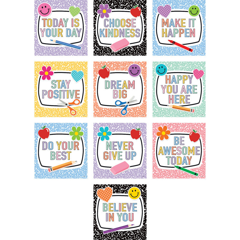 Cool for School Positive Sayings Accents, Pack of 30