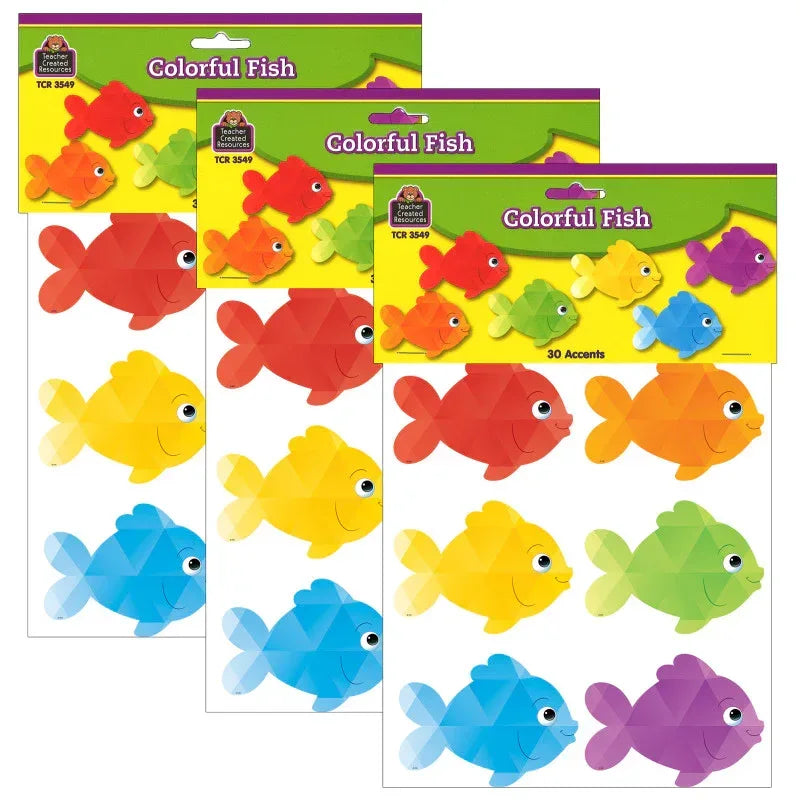 Colorful Fish Accents, 30 Per Pack, 3 Packs