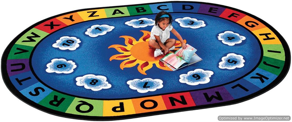 Kids Sunny Day Learn & Play, Carpet, 4'5" x 5'10" Oval