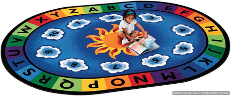 Kids Sunny Day Learn & Play, Carpet, 6'9" x 9'5" Oval
