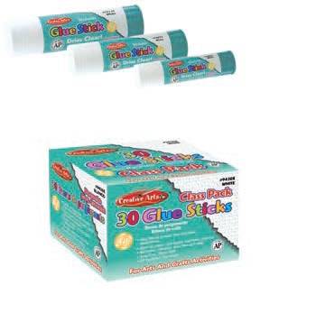 Creative Arts All-Purpose Permanent Glue Stick, Purple Dries Clear Application 0.28 oz 30/pack