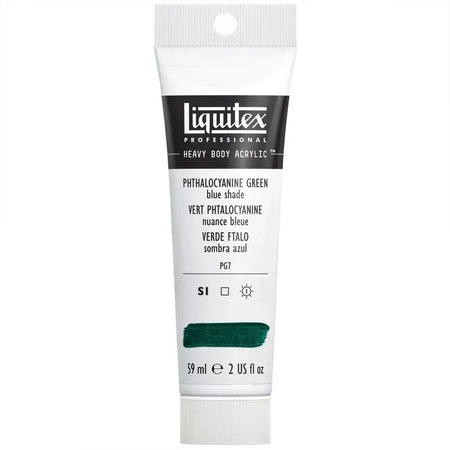 Professional Heavy Body Acrylic Paint, 59 mL Tube, Phthalocyanine Green (Blue Shade)
