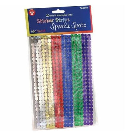 Hygloss Sticker Strip Spots 960/Pkg-Sparkle (Holographic)