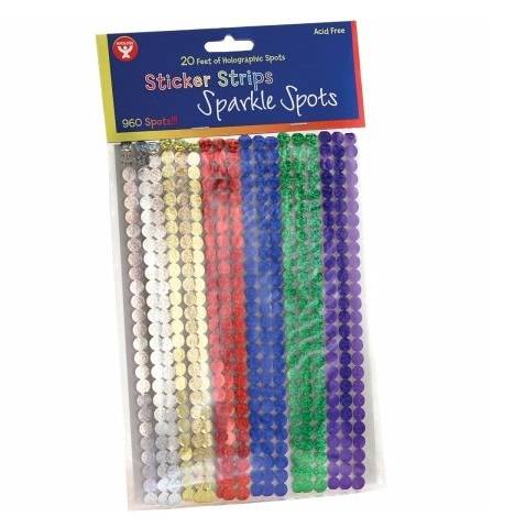 Hygloss Sticker Strip Spots 960/Pkg-Sparkle (Holographic)