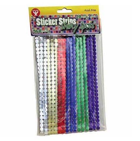 Hygloss Sticker Strip Spots 960/Pkg Shiny (Metallic)