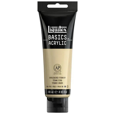BASICS Acrylic Paint, 118 mL Tube, Unbleached Titanium