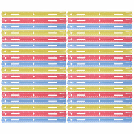 12" Plastic Ruler, Assorted Colors, Pack of 36