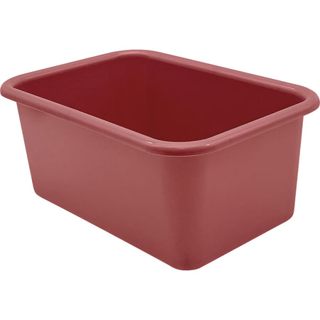 Small Plastic Storage Bin, Deep Rose
