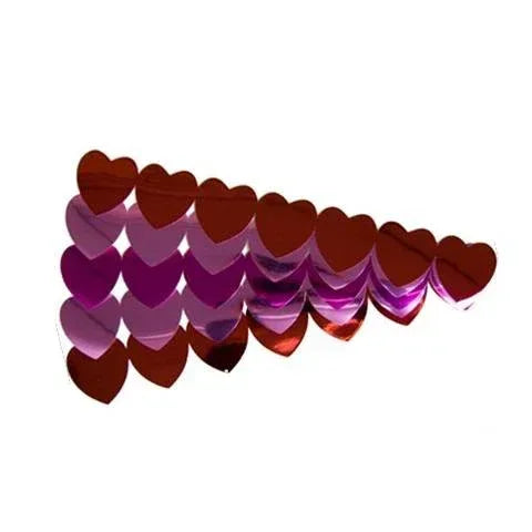 Hygloss Hearts Sticker Ribbons: 2 Red Ribbons, 2 Pink Ribbons, 1 Magenta Ribbons, Metallic