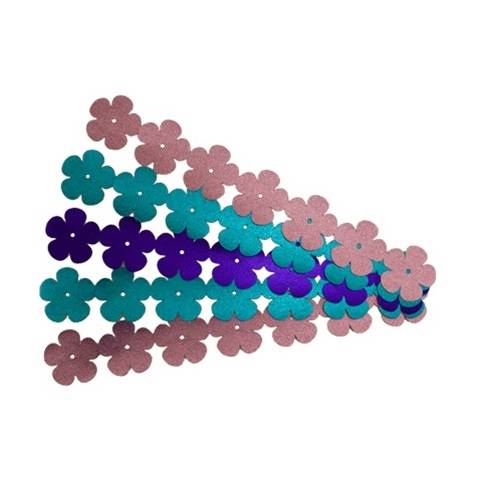 Hygloss Flowers Sticker Ribbons: 2 Blue, 2 Pink, 1 Purple, Embossed