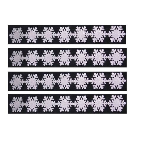 Hygloss Sticker Strips, 5 Embossed Silver Snowflakes