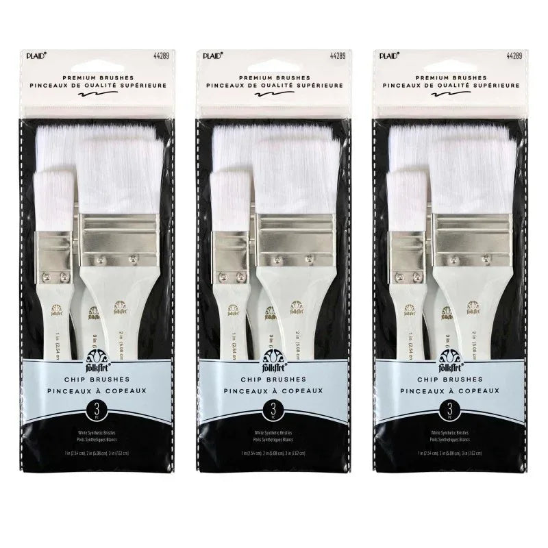 White Nylon Chip Set, 3 Per Set, 3 Sets