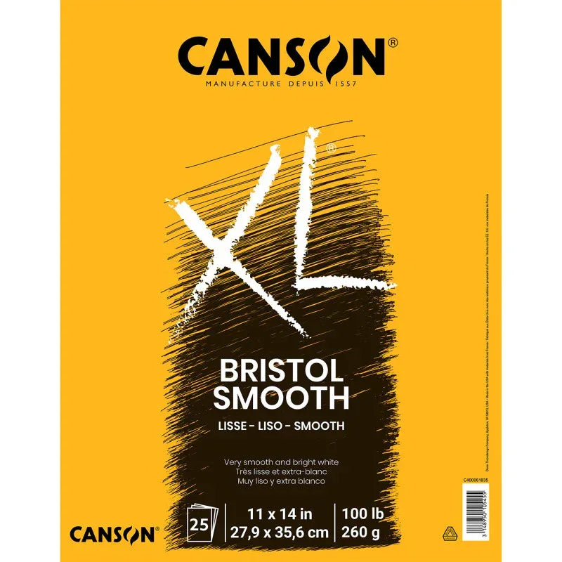 XL Series Bristol Pad, Smooth Finish, Foldover Binding, 25 Sheet, 11x14 inch, 1 Count