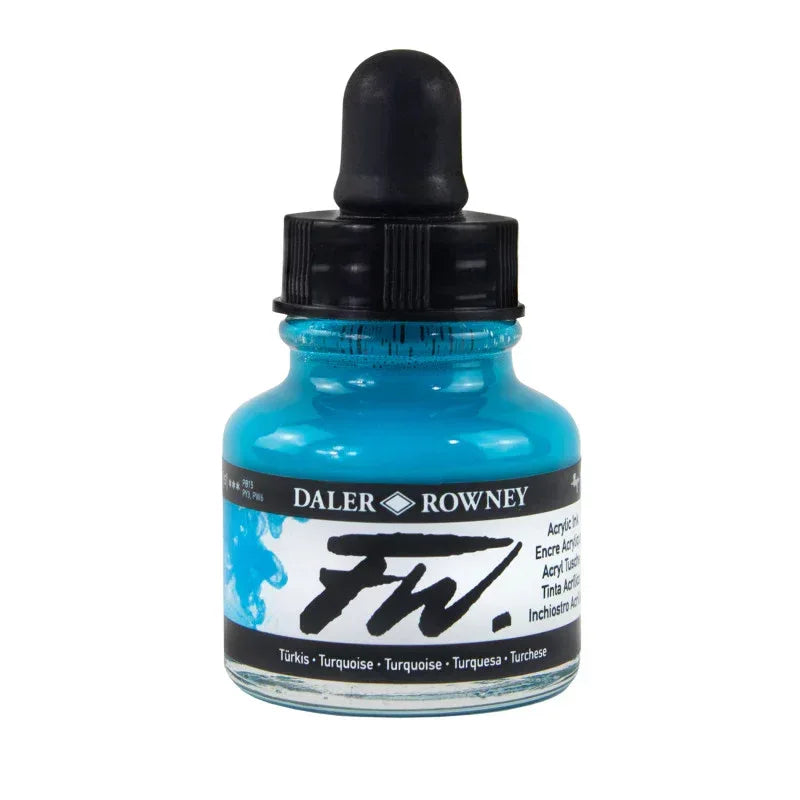 FW Acrylic Ink, Turquoise, 29.5ml, 1 Count