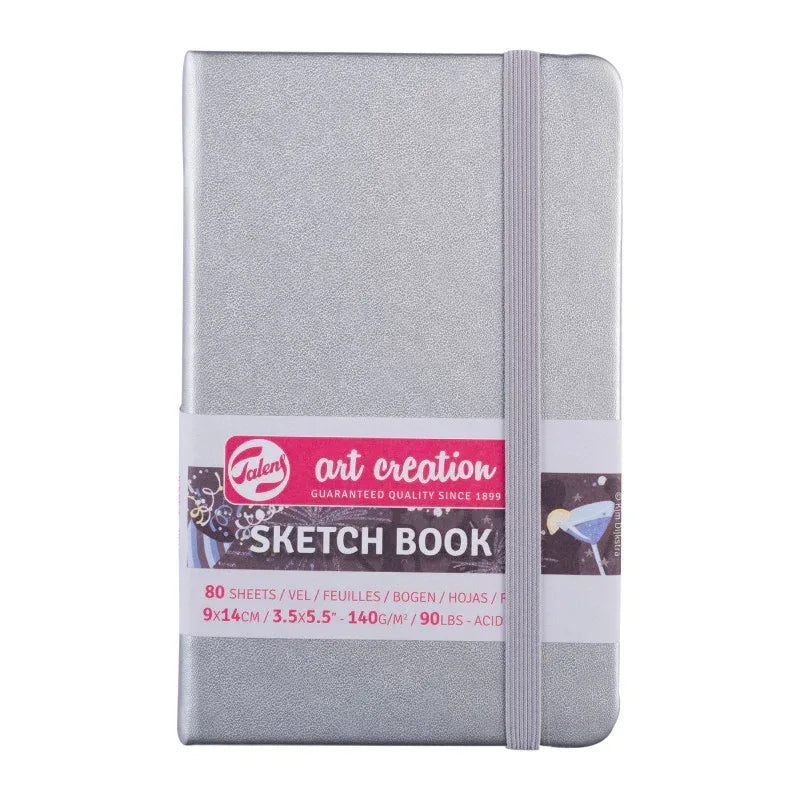 Sketchbook, 80 Sheets, 90lbs, Shiny Silver Cover, 3.5" x 5.5"