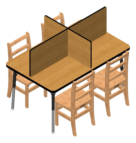 Berries® Study Carrel - 4 Carrels - Large - Oak/Black