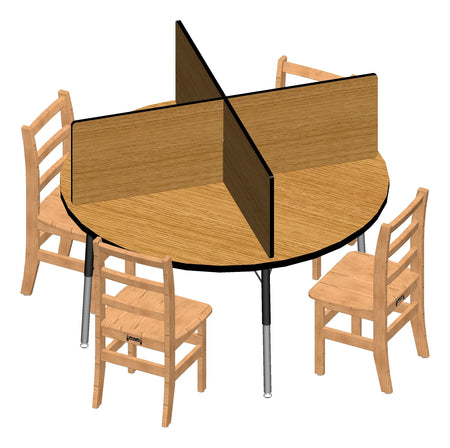 Berries® Study Carrel - 6 Carrels - Standard - Oak/Black