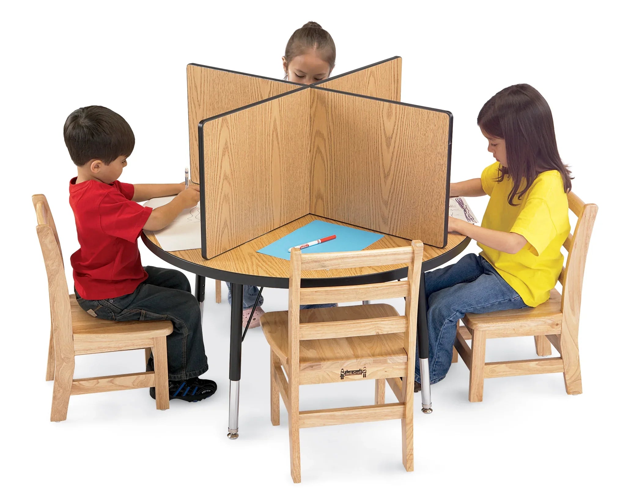 Berries® Study Carrel - 4 Carrels - Large - Oak/Black
