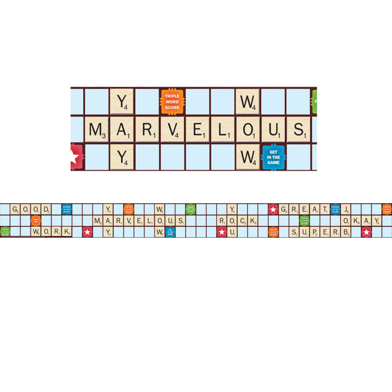 Scrabble&trade; Letters Extra Wide Die Cut Deco Trim&reg;, 37 Feet