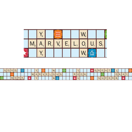Scrabble&trade; Letters Extra Wide Die Cut Deco Trim&reg;, 37 Feet